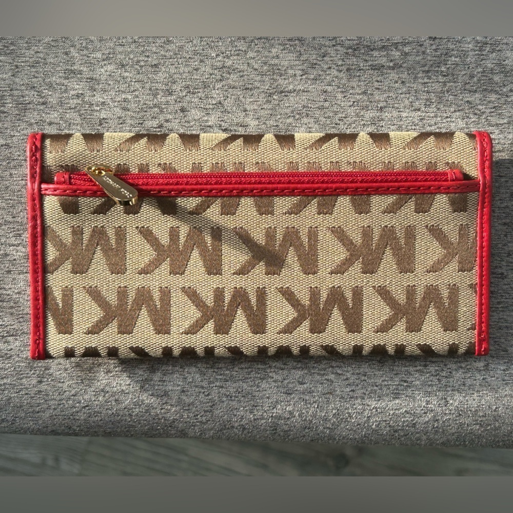 Michael Kors Red and Brown Wallet - Picture 3 of 6